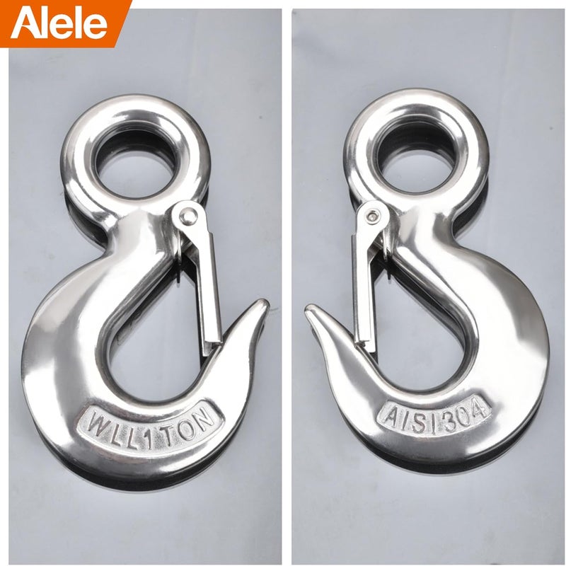Alele Grab Hooks,1T Crane Scale,Slip Hooks,Stainless Steel Lifting Hook Rigging Accessory (Grab Hooks 1000kg) - Image 4